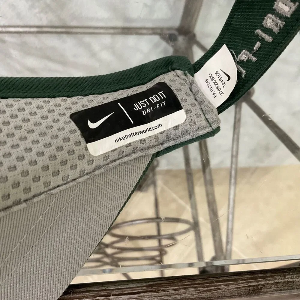 Baylor University Nike Dri Fit BU Adjustable Sun Visor Cap Hat OSFM Green